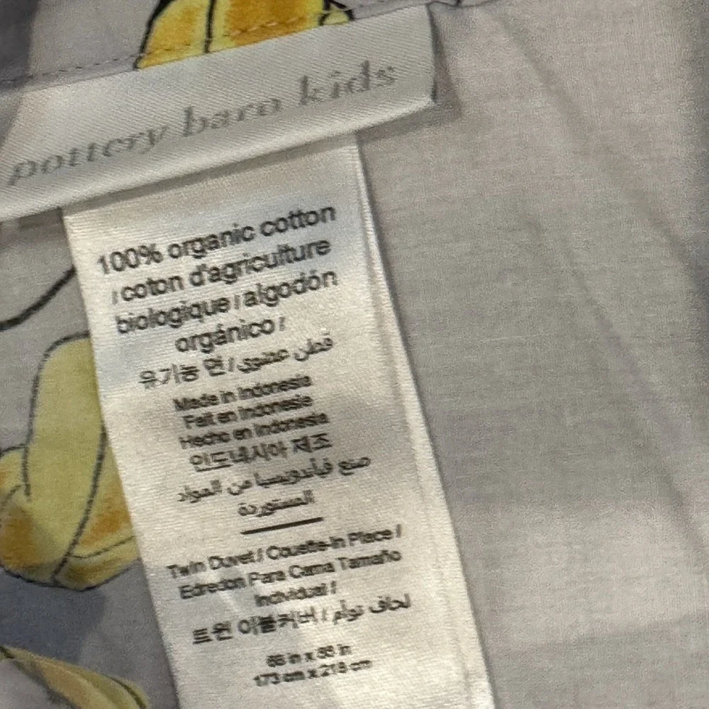 Pottery Barn Kids DISNEY Mickey Mouse Gray Blue Organic Duvet Cover Twin 68x86
